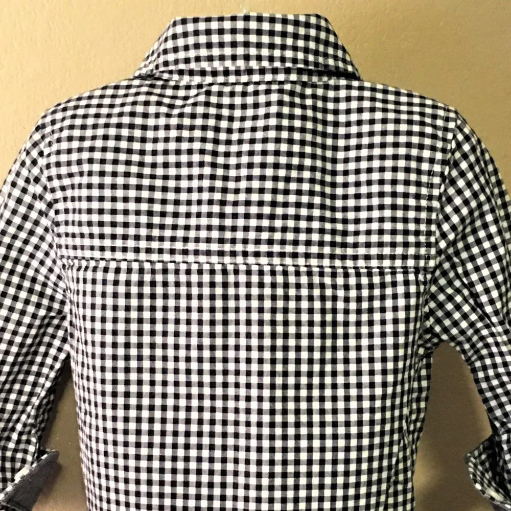 OSHKOSH Button Front Blue Gingham Check Shirt 18M